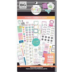 Me & My Big Ideas Happy Planner Stickers, Fitness Workout 946/pkg.